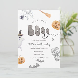 Editable Halloween Boo Day Birthday Invitation