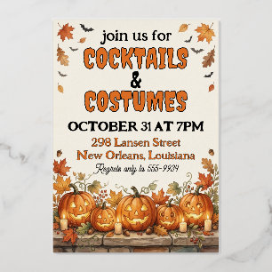 Editable Halloween Cocktails & Costumes Party Cust