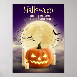 Editable Halloween Haunted House Party, Halloween Poster
