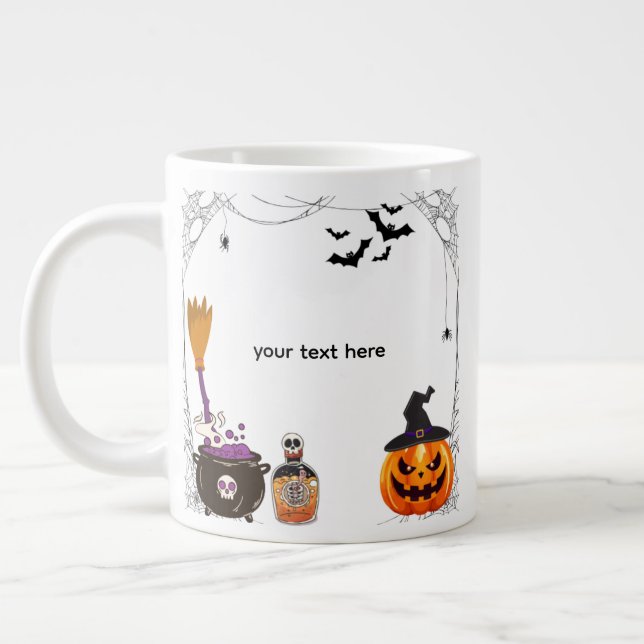 editable halloween large coffee mug (Left)