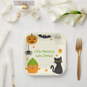 Editable Halloween – Little Monster Bash - Paper Plate