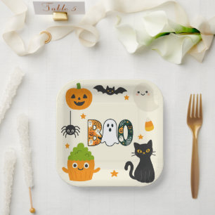 Editable Halloween – Little Monster Bash - Paper Plate