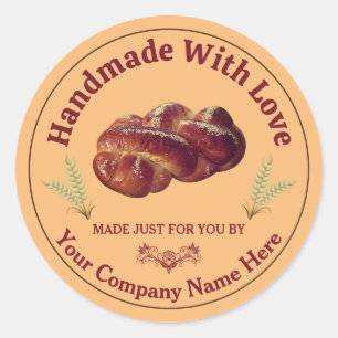Editable Handmade With Love Bakery Sticker
