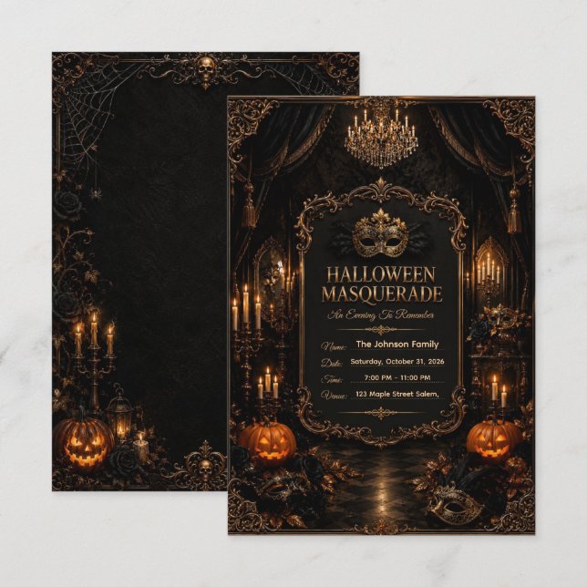 Editable Haunted Mansion Halloween Party Invitatio Invitation (Front/Back)