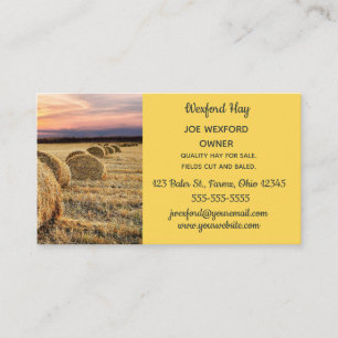 Editable Hay Bale Business Card