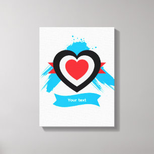 Editable Heart Custom Text Design Canvas Print
