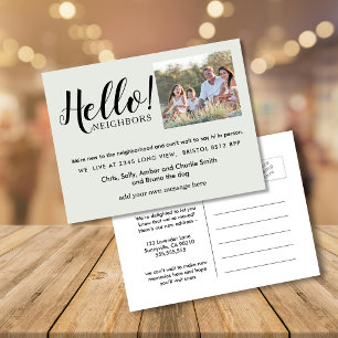 Editable "Hello Neighbour" Postcard   New Address,