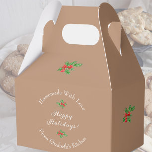 Editable Holiday Baking Gift Brown Happy Holidays! Favour Box