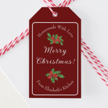 Editable Holiday Baking Gift Red Merry Christmas