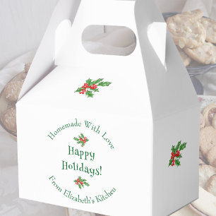 Editable Holiday Baking Gift White Happy Holidays! Favour Box