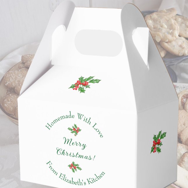 Editable Holiday Baking Gift White Merry Christmas Favour Box (Creator Uploaded)