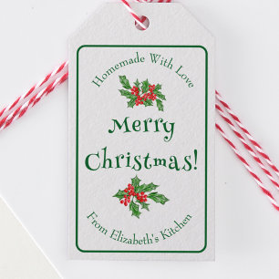 Editable Holiday Baking Gift White Merry Christmas Gift Tags