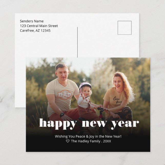 Editable Holiday Photo Postcard (Front/Back)