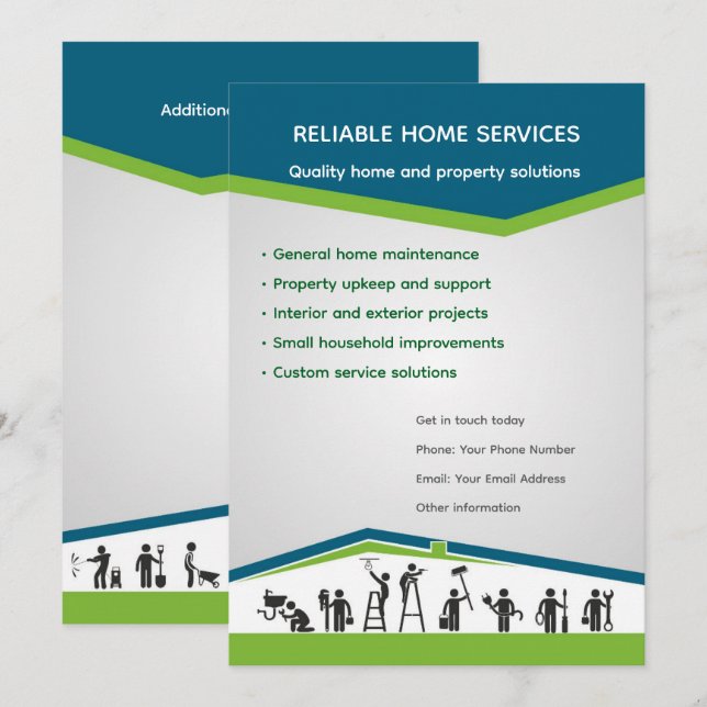 Editable Home Services Flyer Template (Front/Back)