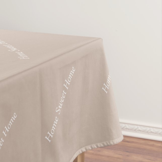Editable Home Sweet Home on Beige Tablecloth (In Situ)