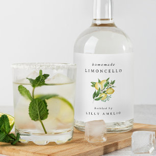 Editable Homemade Limoncello Liquor Bottle Label