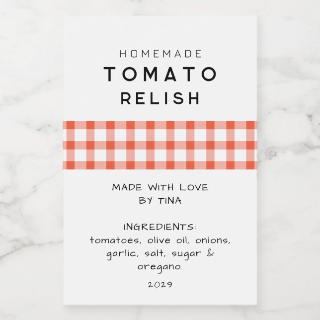 Editable Homemade Tomato Chutney Label (Single Label)