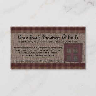 EDITABLE Homespun Country Style Business Card