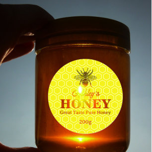 Editable Honey Jar Labels Sticker