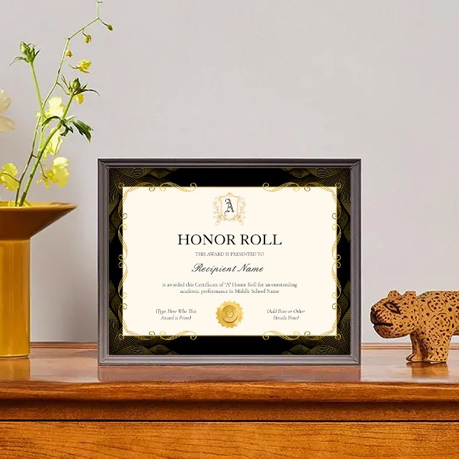 Editable Honour Roll Certificate Template Award (Editable Honor Roll Certificate Template Award)