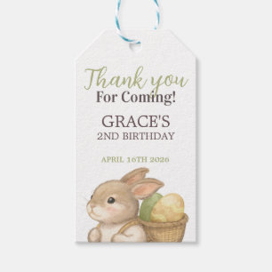 Editable Hop Two It Easter 2nd Birthday Bunny Gift Tags