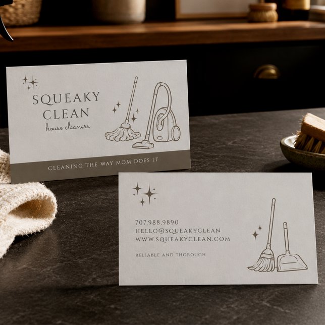 Editable House Cleaning Business  Card (Creator Uploaded)