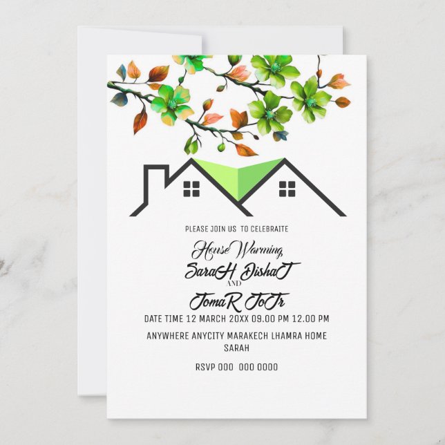 Editable House Warming Invitation, House Warming P Invitation (Front)