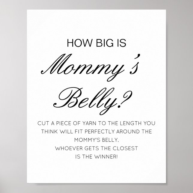 Editable How Big is Mummy's Belly Game Poster (Front)
