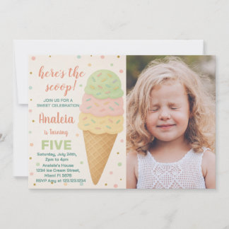 Editable Ice Cream Birthday Invitation