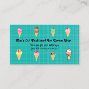 Editable Ice Cream Shop Loyalty Rewards Card