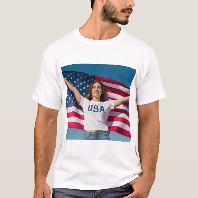 Editable image T Shirt with Personalised Art image (Front)