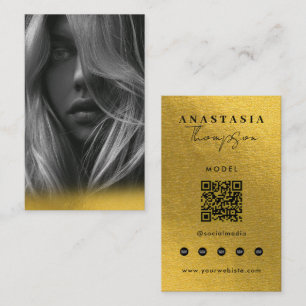 Editable Influencer Content Creator Gold Business Card
