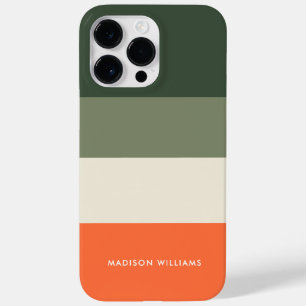 Editable inscription Colorblock Horizontal Stripe  Case-Mate iPhone 14 Pro Max Case