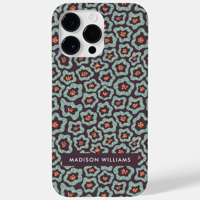 Editable inscription Flowers Minimalist  Case-Mate iPhone Case (Back)