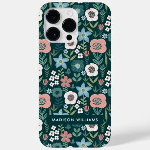 Editable inscription Flowers Minimalist Case-Mate iPhone 14 Pro Max Case