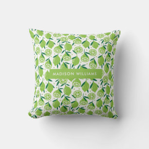 Editable inscription Fruit Throw Pillow