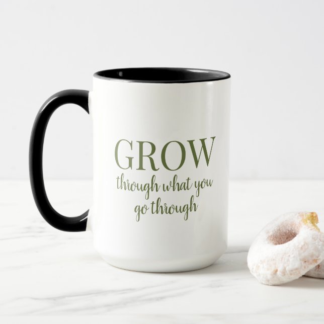 Editable Inspirational Quote Minimalist Poster Mug (With Donut)