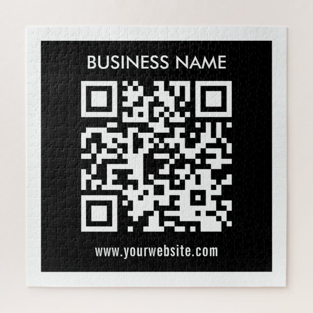 Editable (instantly generated) QR code | Black Jigsaw Puzzle (Vertical)
