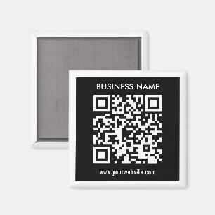 Editable (instantly generated) QR code Black Magnet