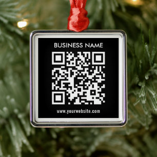 Editable (instantly generated) QR code Black Metal Tree Decoration