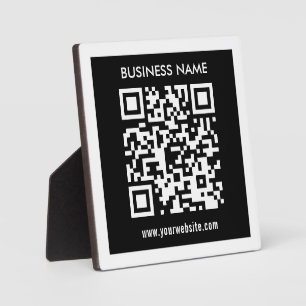 Editable (instantly generated) QR code Black Plaque