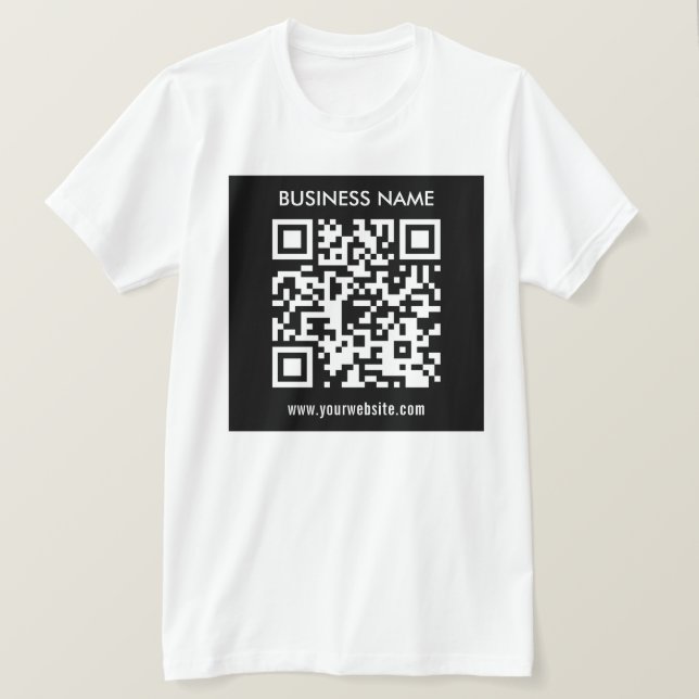Editable (instantly generated) QR code | Black T-Shirt (Design Front)