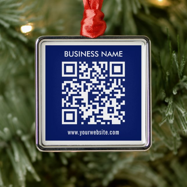 Editable (instantly generated) QR code | Navy Blue Metal Tree Decoration (Tree)