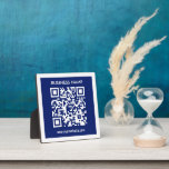 Editable (instantly generated) QR code | Navy Blue Plaque<br><div class="desc">Simply enter a website address to generate your custom QR code instantly.</div>