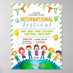 Editable international school event flyer poster