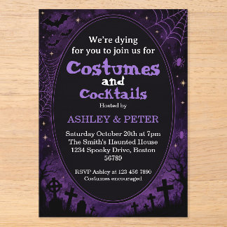 Editable Invitation Halloween Costumes & Cocktails