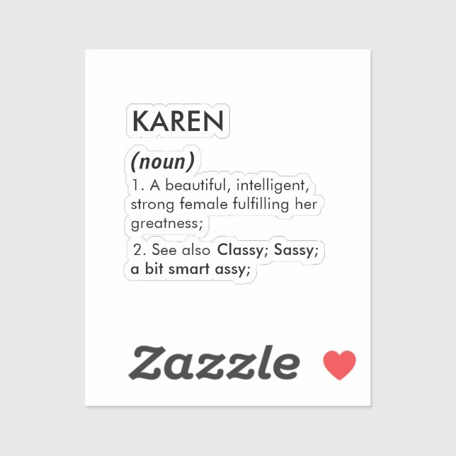 Editable Karen name definition, custom name (Sheet)