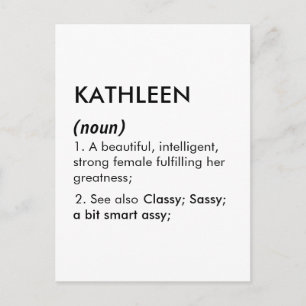 Editable Kathleen name definition, custom name Postcard