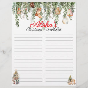 Editable Kids Holiday Christmas Wish List