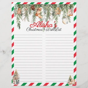 Editable Kids Holiday Christmas Wish List